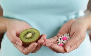 Mature woman and her choice -  pills or fruit