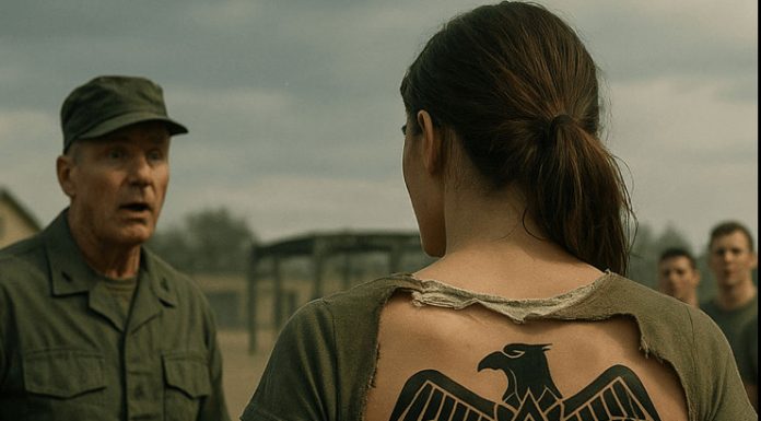 Podcjenjivali su je u vojnom kampu! Ali kad joj se košulja rasparala, čak je i zapovjednik zanijemio ugledavši tetovažu na njezinim leđima… Podcjenjivali su je u vojnom kampu! Ali kad joj se košulja rasparala, čak je i zapovjednik zanijemio ugledavši tetovažu na njezinim leđima… - featured image