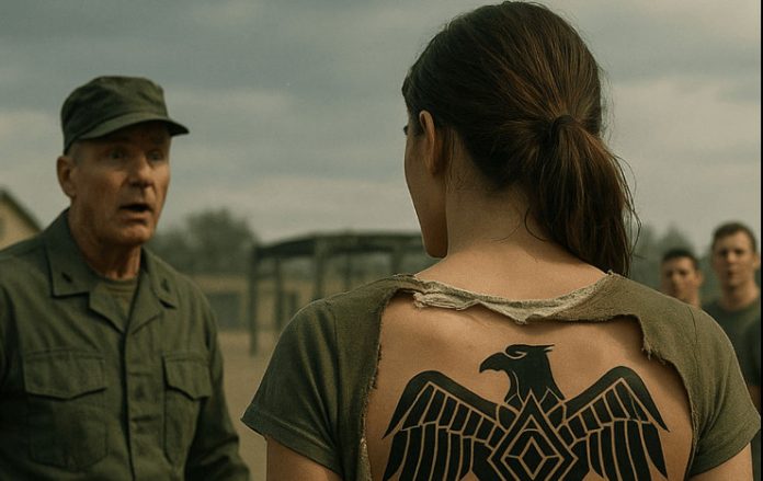 Podcjenjivali su je u vojnom kampu! Ali kad joj se košulja rasparala, čak je i zapovjednik zanijemio ugledavši tetovažu na njezinim leđima… - featured image Podcjenjivali su je u vojnom kampu! Ali kad joj se košulja rasparala, čak je i zapovjednik zanijemio ugledavši tetovažu na njezinim leđima… - featured image