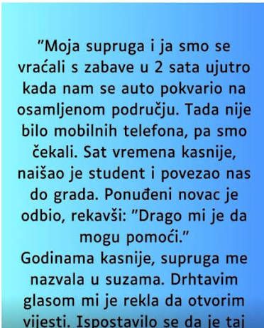 “Supruga i ja smo se vracali sa zabave u 2 ujutro i auto nam staje na osamljenom mjestu…” “Supruga i ja smo se vracali sa zabave u 2 ujutro i auto nam staje na osamljenom mjestu…” - featured image